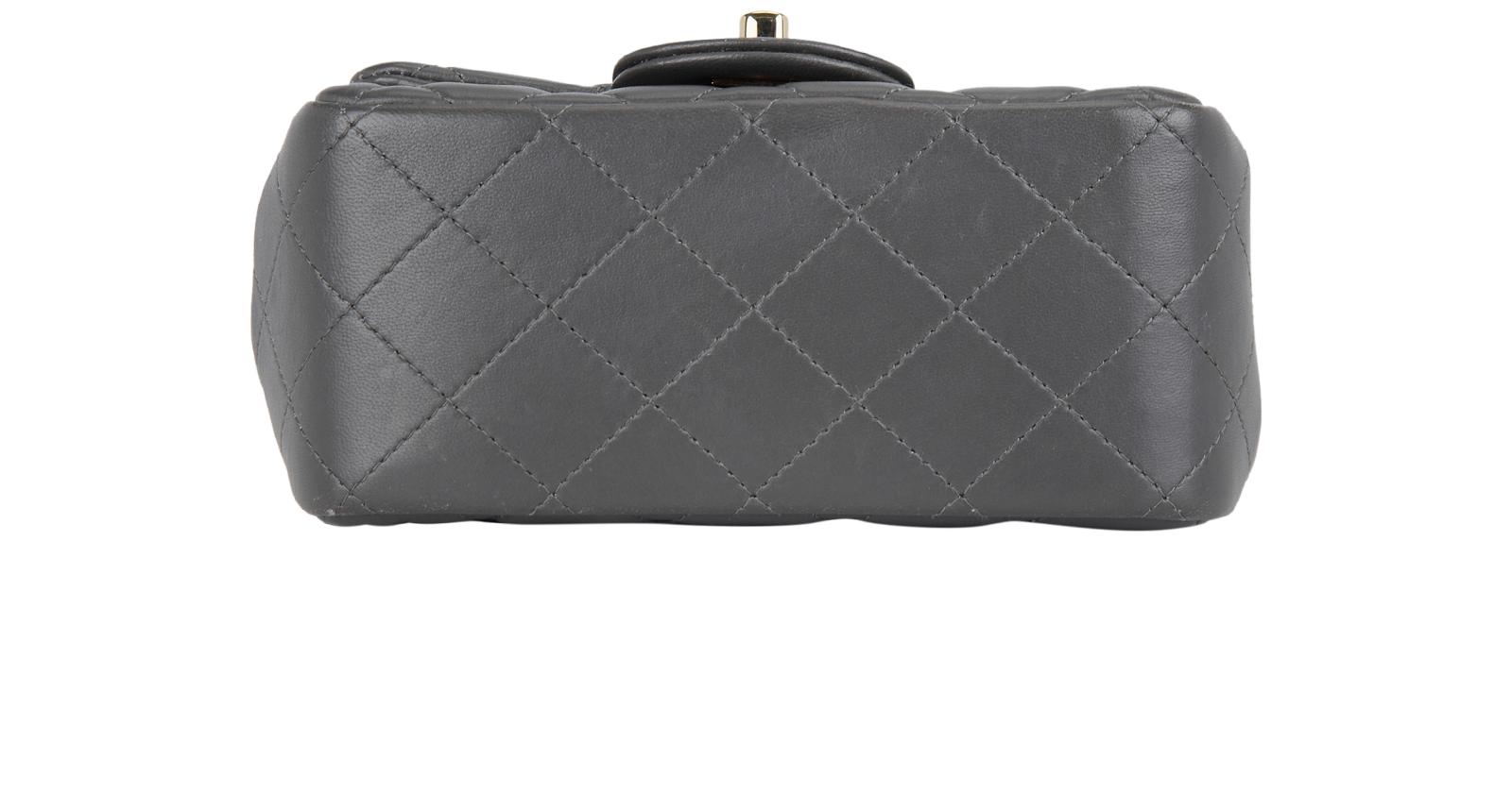 Mini Square Classic Flap, &pound;3,800, Handbags, Grey, Lambskin Leather, Top view